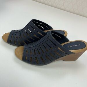 Solanz Navy Wedge Sandal